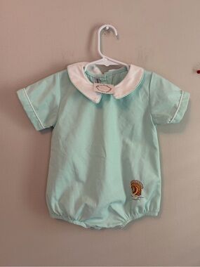 Sweet Dreams Mint Turkey Bubble with White Peter Pan Collar
